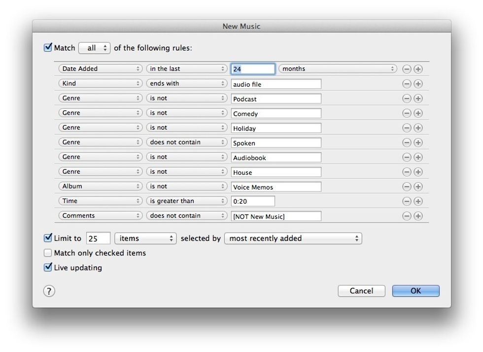My greatest Smart Playlist, "New Music." (Tap image for full view.)