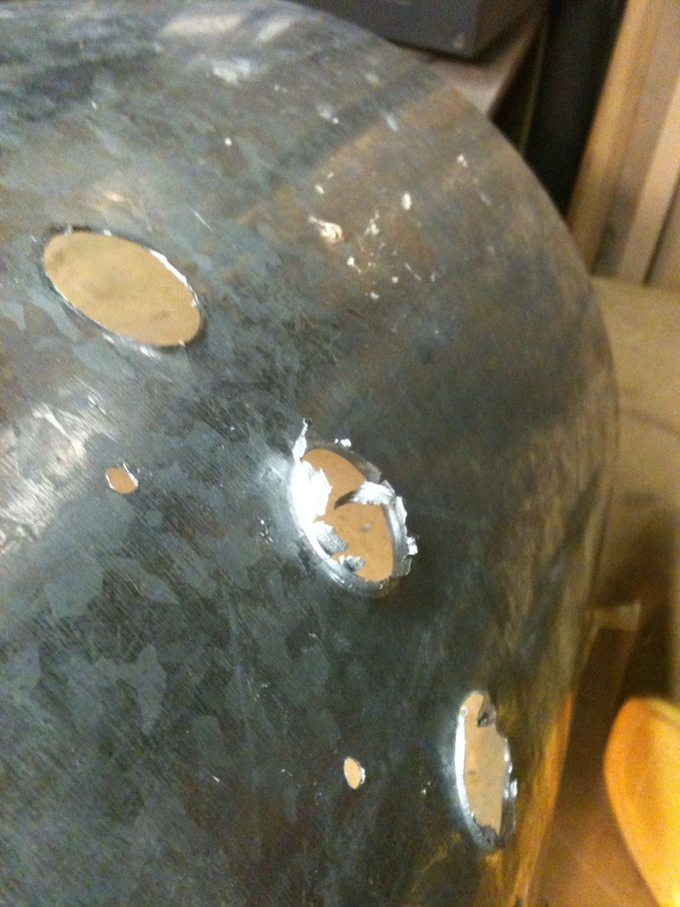 My holes are about an inch big. After using the step bit, it leaves the opposite side with some sharp edges.