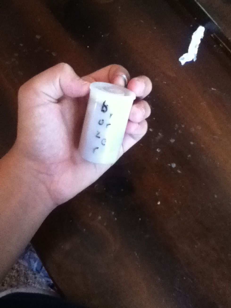 My homemade bronzer. Made with cinnamon, cocoa powder, and corn starch.