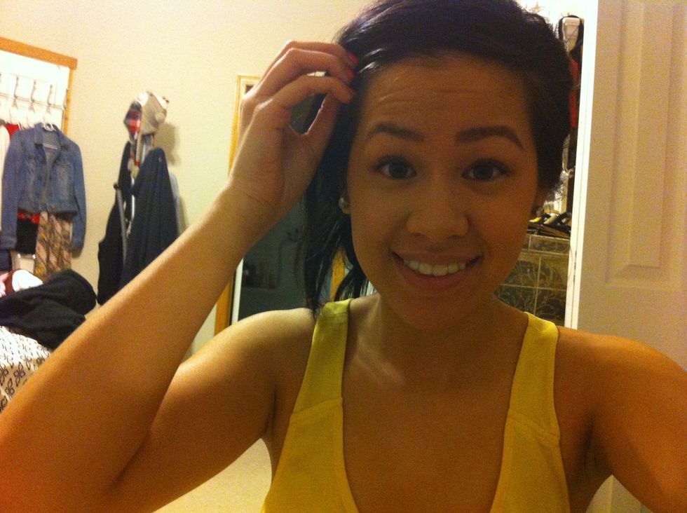 My left eyebrow is filled in to show a difference of how eyebrows can shape your face. Repeat to your other eyebrow.