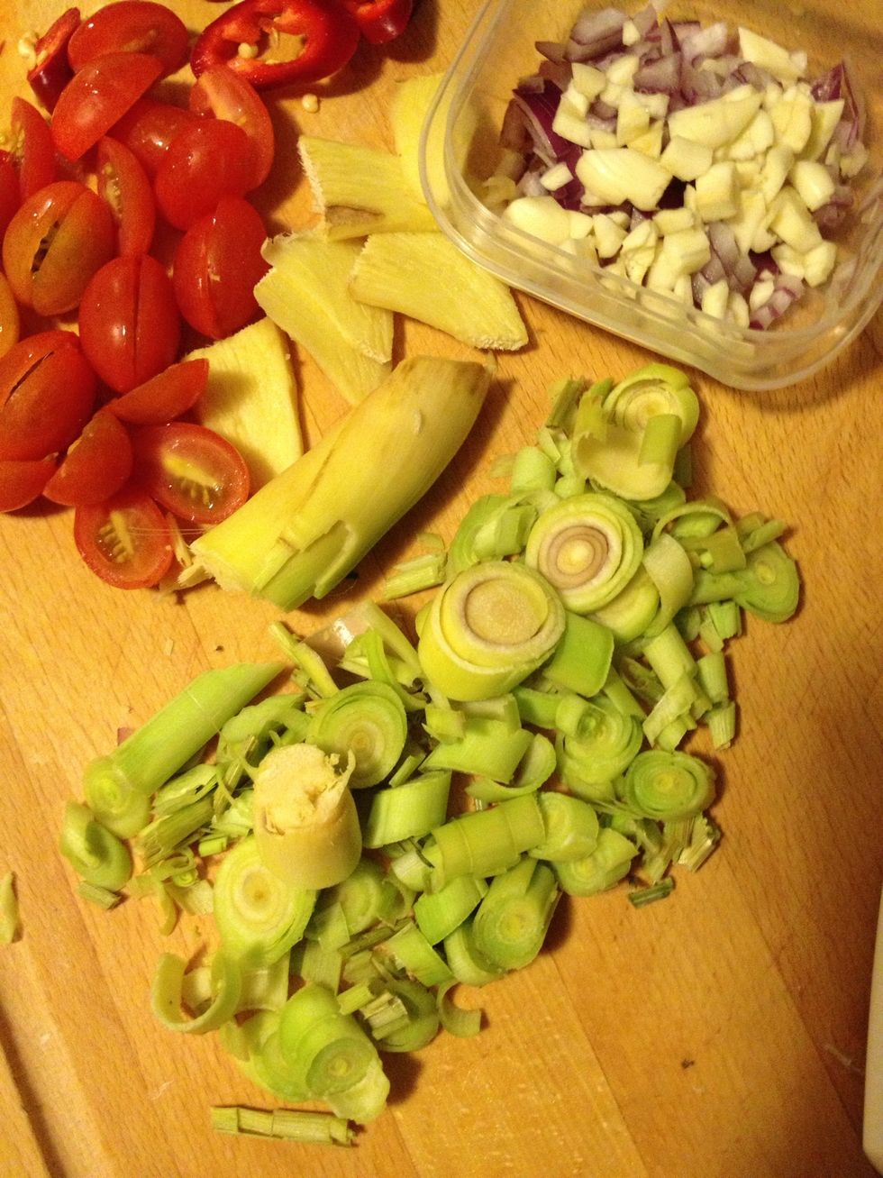 My lemongrass cut into too small pieces, next time should cut to 4 cm long.