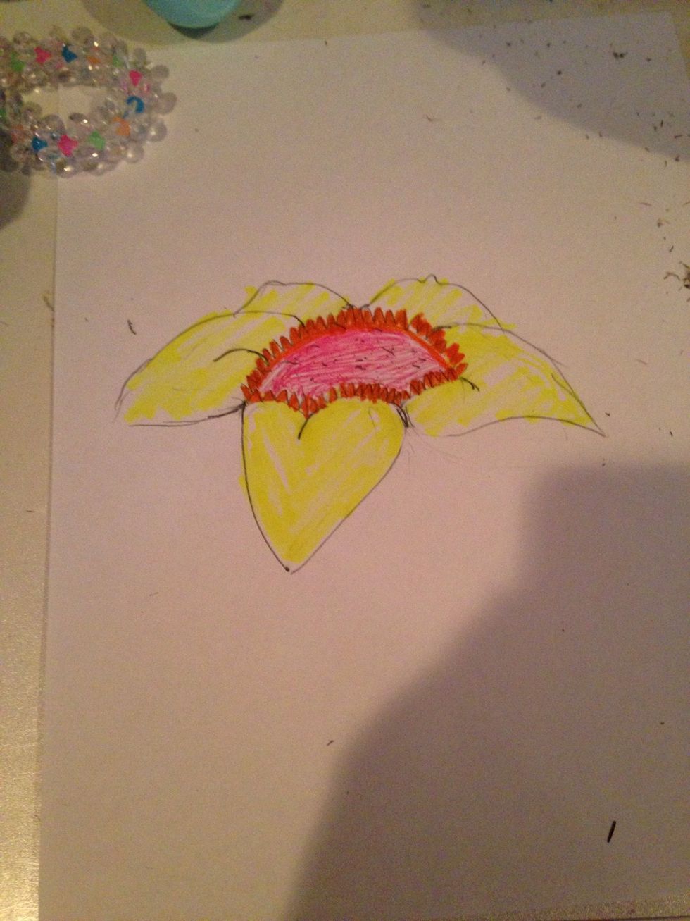My like to color it In But it is optional.  Have fun with your flower and make it unique!