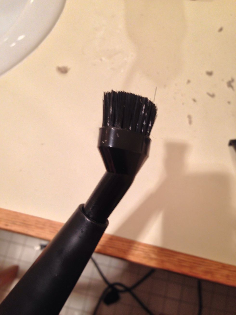 My little vac has some oomph to it which was eating the noise canceling padding so I added the smallest attachment and a brush to make it gentler.