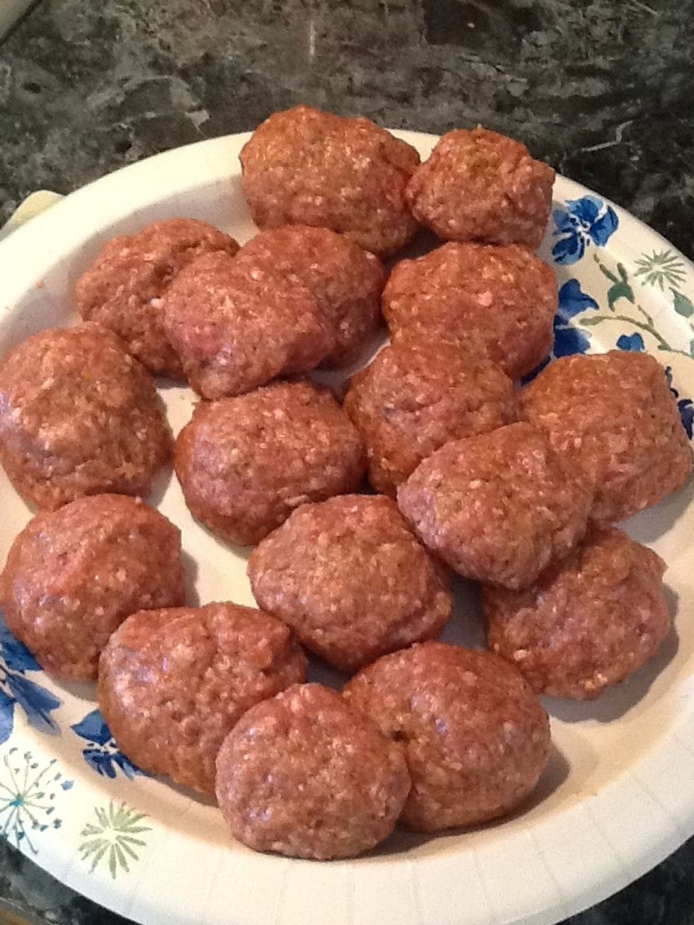 My meatballs are all done. Now to fry them