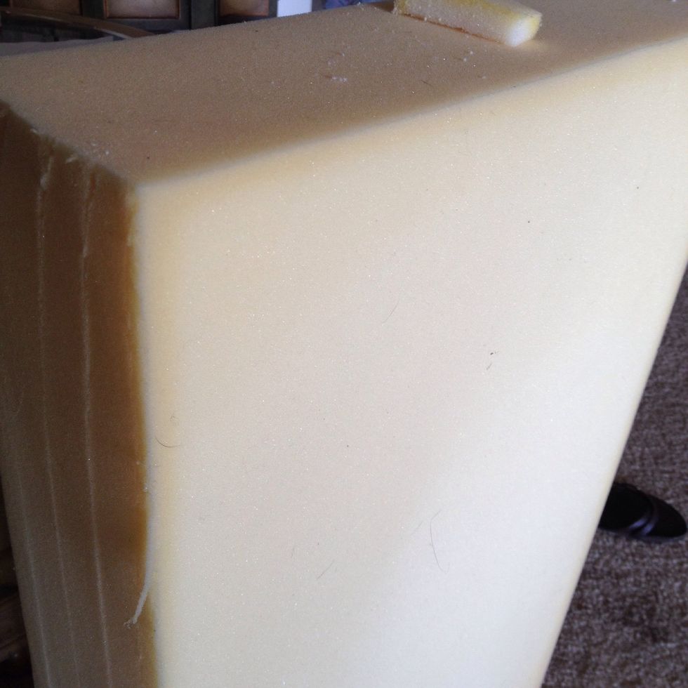 My mission to find styrofoam in my house was a fail, so I'm using an extra thick mattress foam