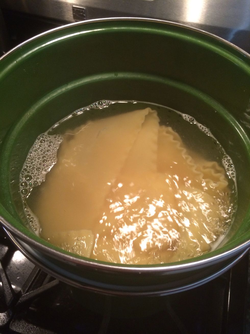 My noodles have cooked the way I like them al dente and I will now drain them. I don't overly cook the noodles since they will cook further in the oven if overcooked the noodles will become mushy\ud83d\ude1d