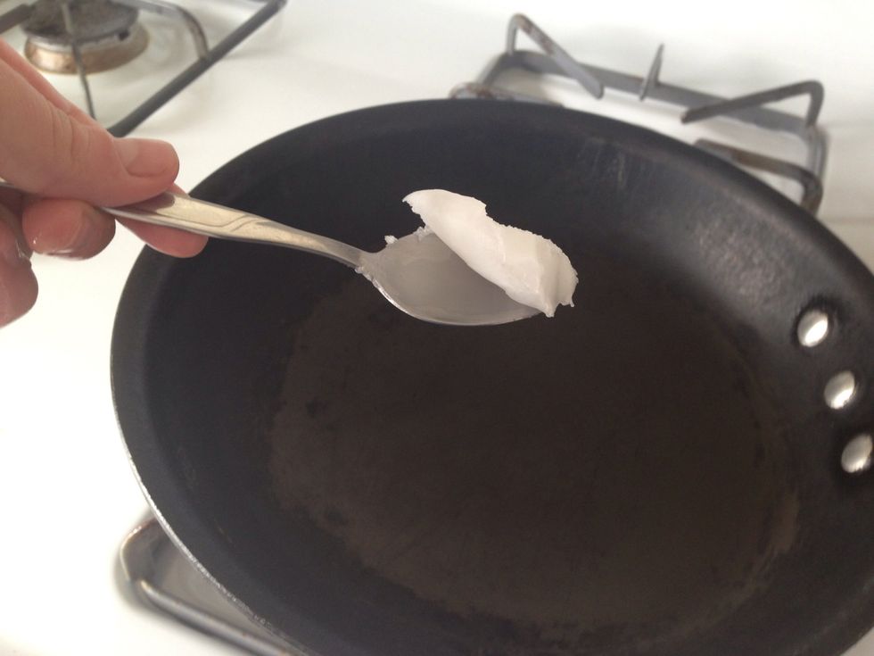 My pan this week is...not great. Pancakes live or die based on the pan you use, but you can will them to life with patience and a little bit of Coconut Oil over medium low heat.