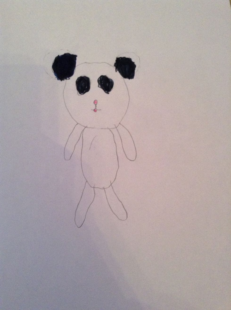 My panda died! When you do this make some space for the eyeballs .