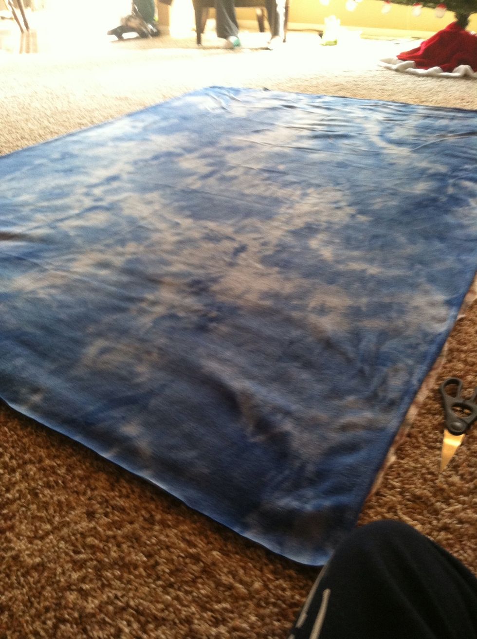 My second blanket. I like the tie due so it isn't too plain \u263a you want it long enough for the person you are making it for