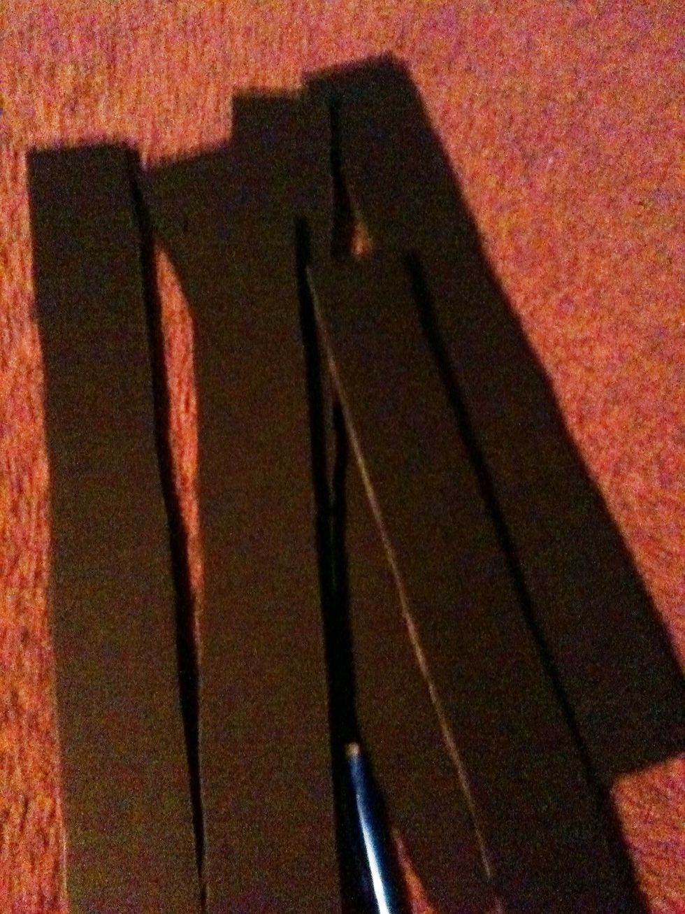 My shelves. (I know there are five when I said cut four. The original instructions left me with pieces left over)