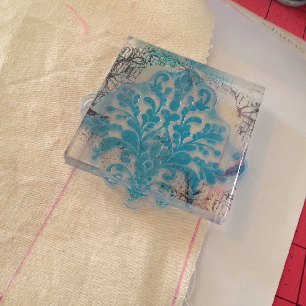 My stamp went over the edges, so I stamped first ten cut out. Make sure you have enough ink!