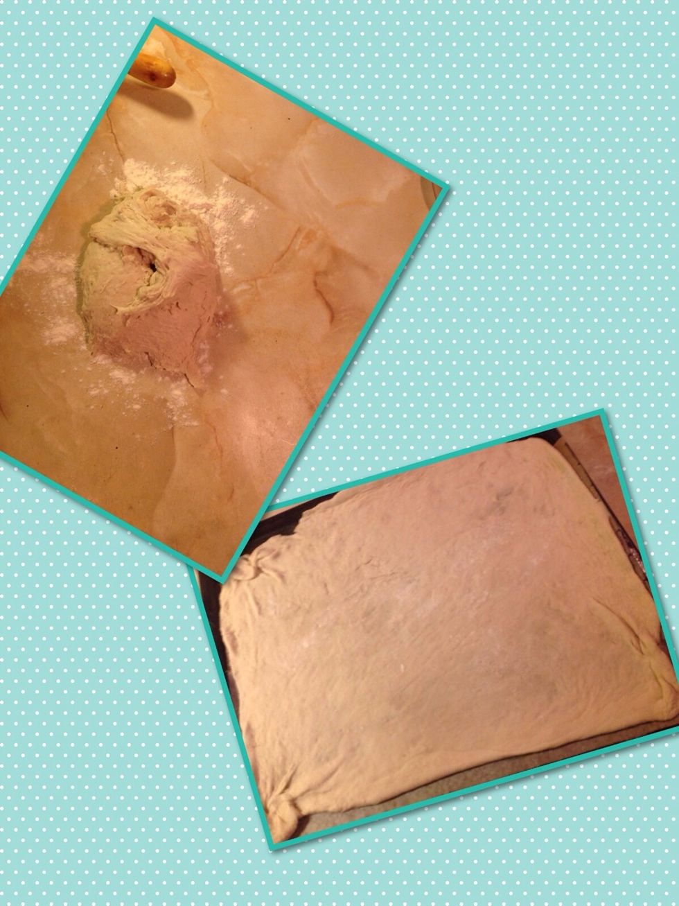 N\u00e4r degen \u00e4r klar s\u00e5 kn\u00e5dar man ut den p\u00e5 pl\u00e5ten. Then the dough is ready you can knead out it on the plate.