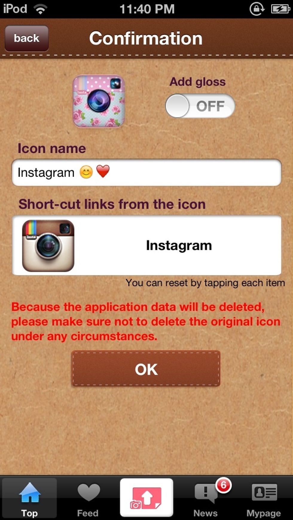 Name it and press okay