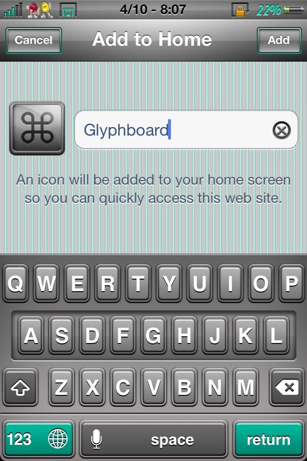 Name it and tap add on the top right corner