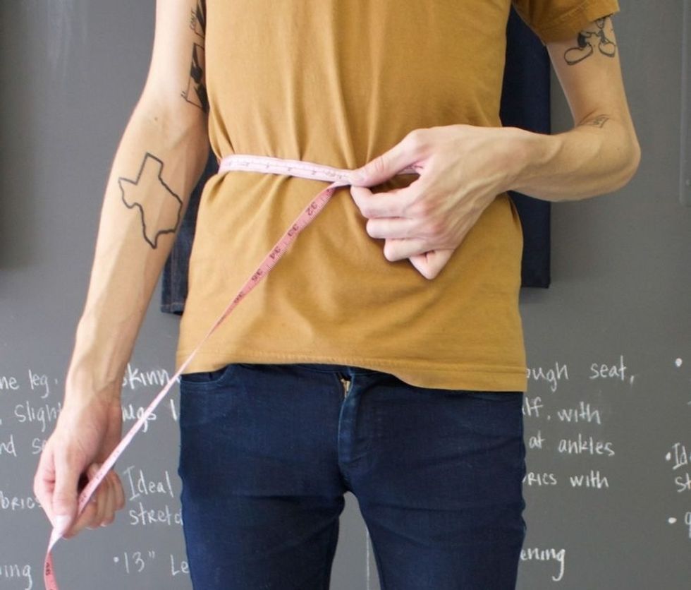 Natural Waistband - Use your belly button as a reference of measuring, measure around with a measuring tape.