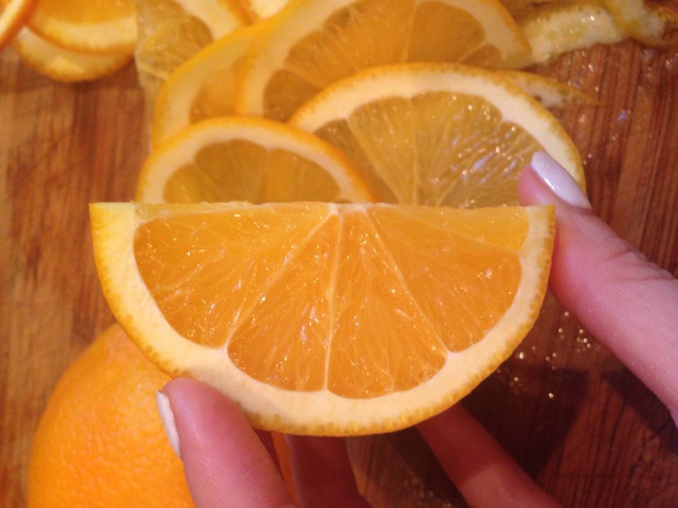 Navel or sweet oranges are great to use for marmalade. I like to use an orange with a thick peel, today I am using organic Florida navels.