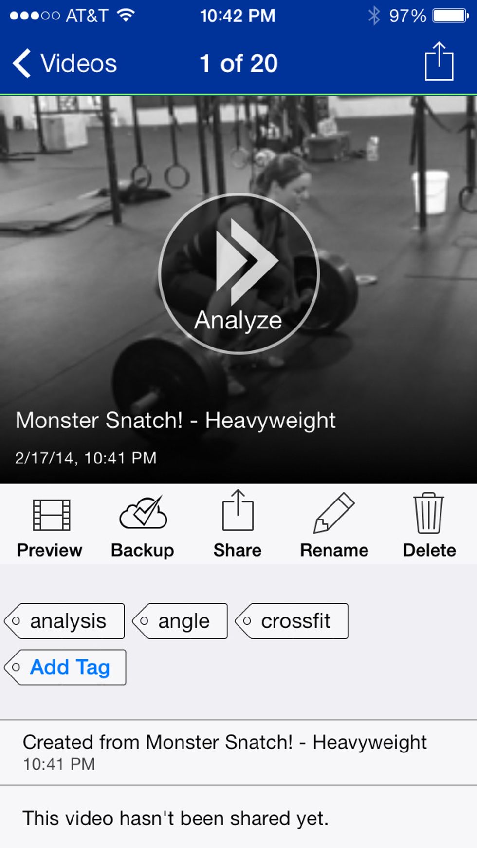 Navigate back to your local video library (or share / backup from this screen).