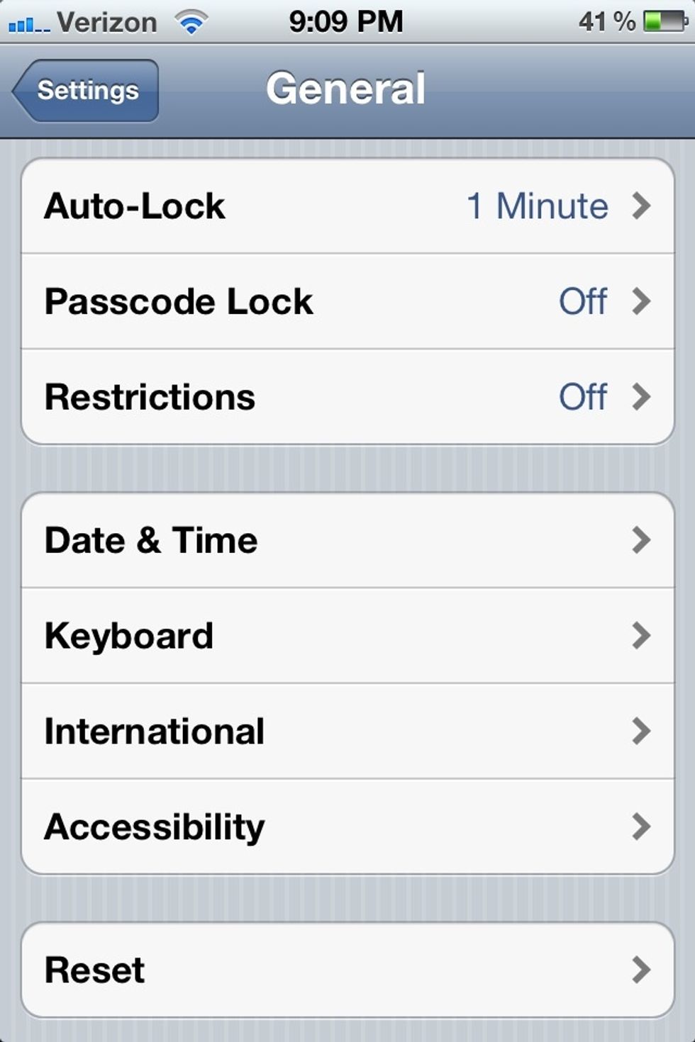 Navigate to the Accessibility tab.