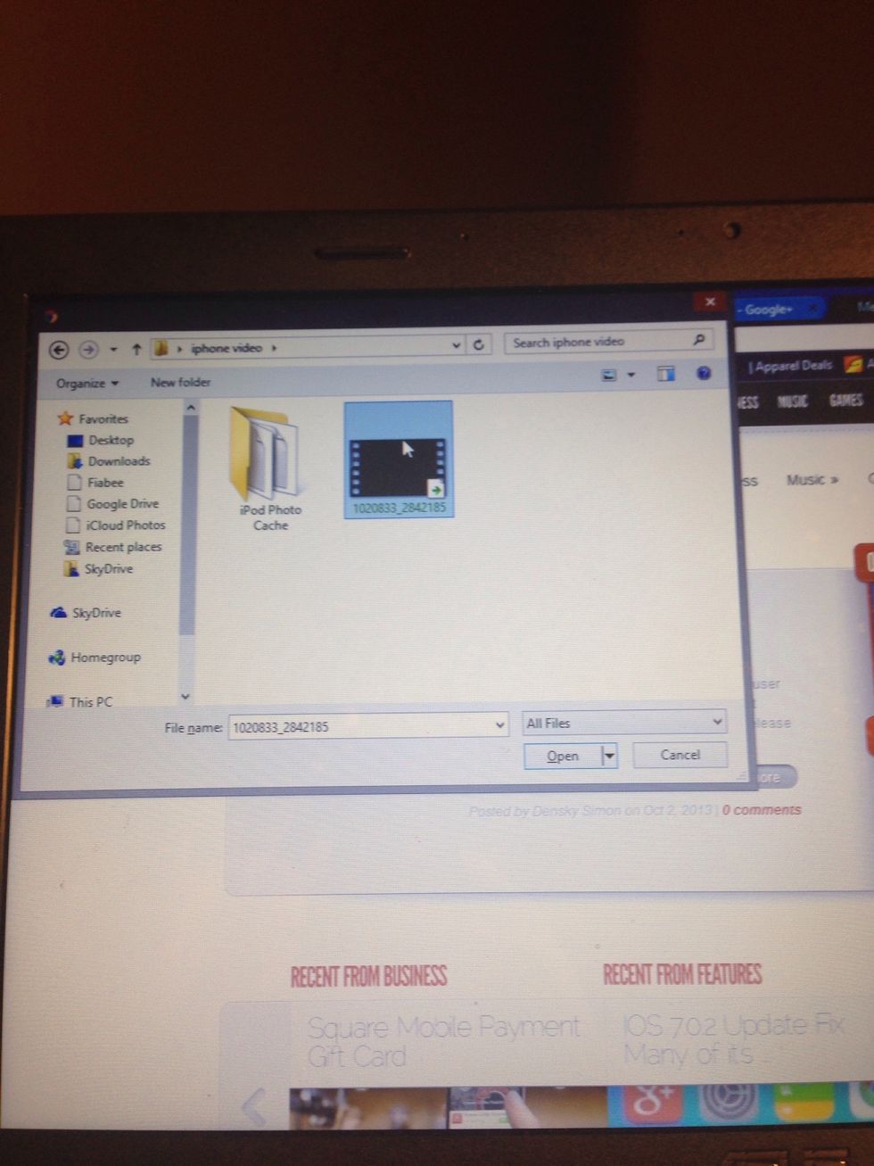 Navigate to the video music or pic files you want to play