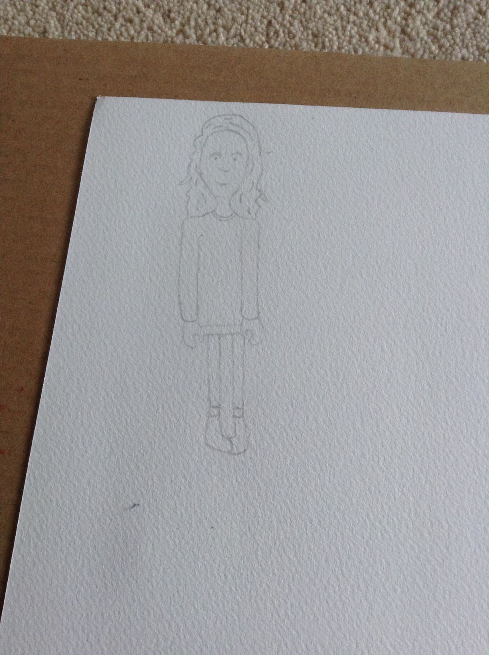 Near the bottom of the face draw a little mouth and do the same thing a bit higher for the nose. For the eyes do two little upside down mouths and add a dot underneath