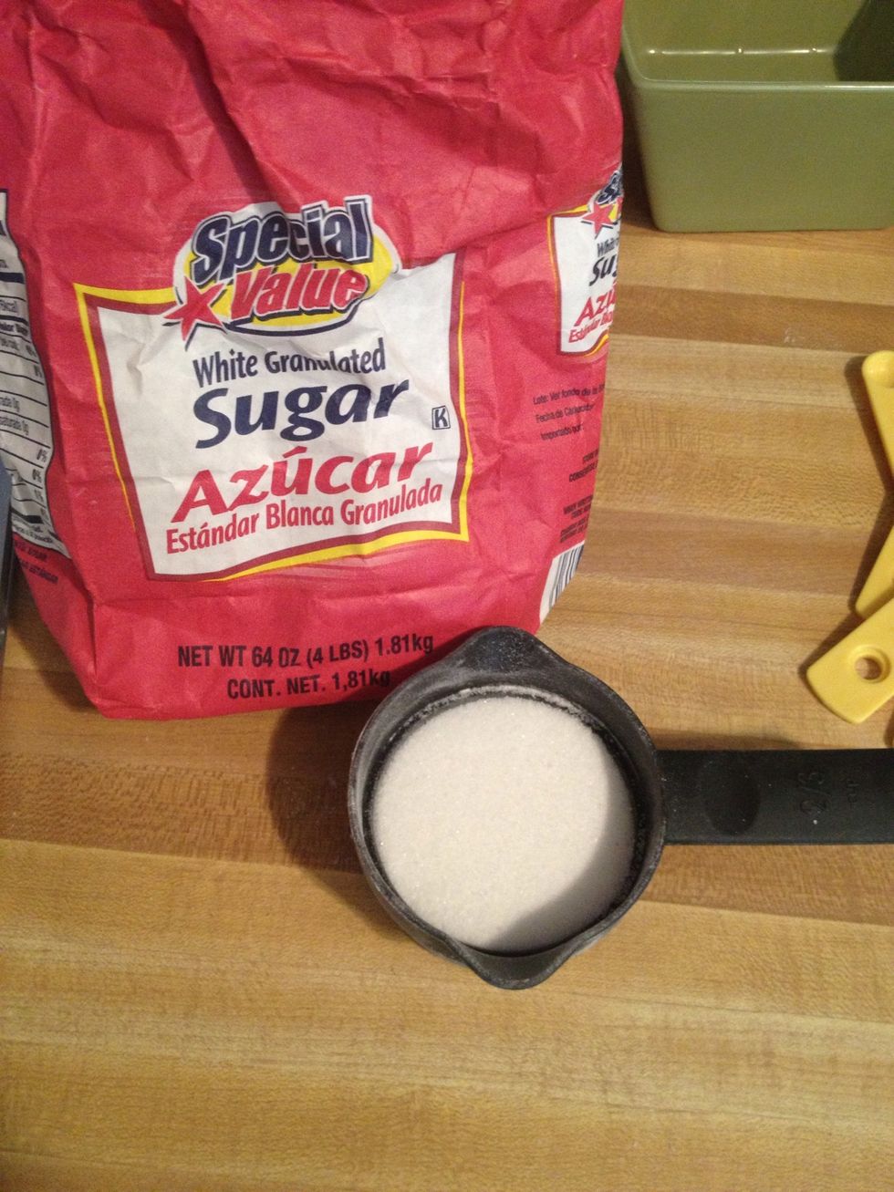 New bowl! Add 1/3 cup sugar