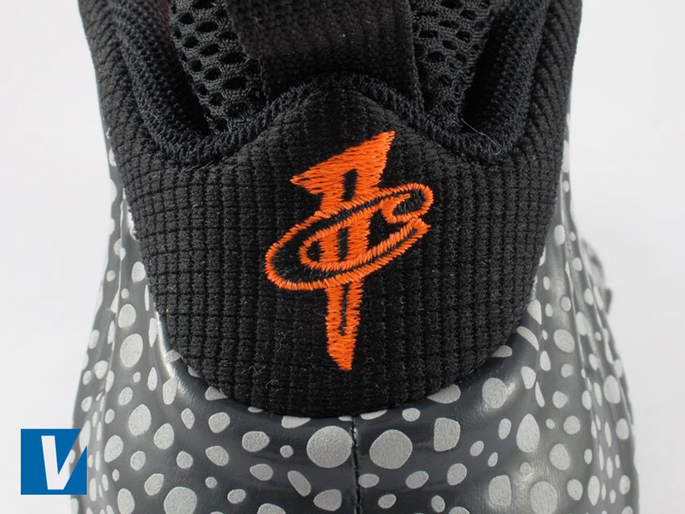 New Foamposites 1's will feature a logo on the heel. Make sure the quality and finish of the embroidery is high with no loose ends.
