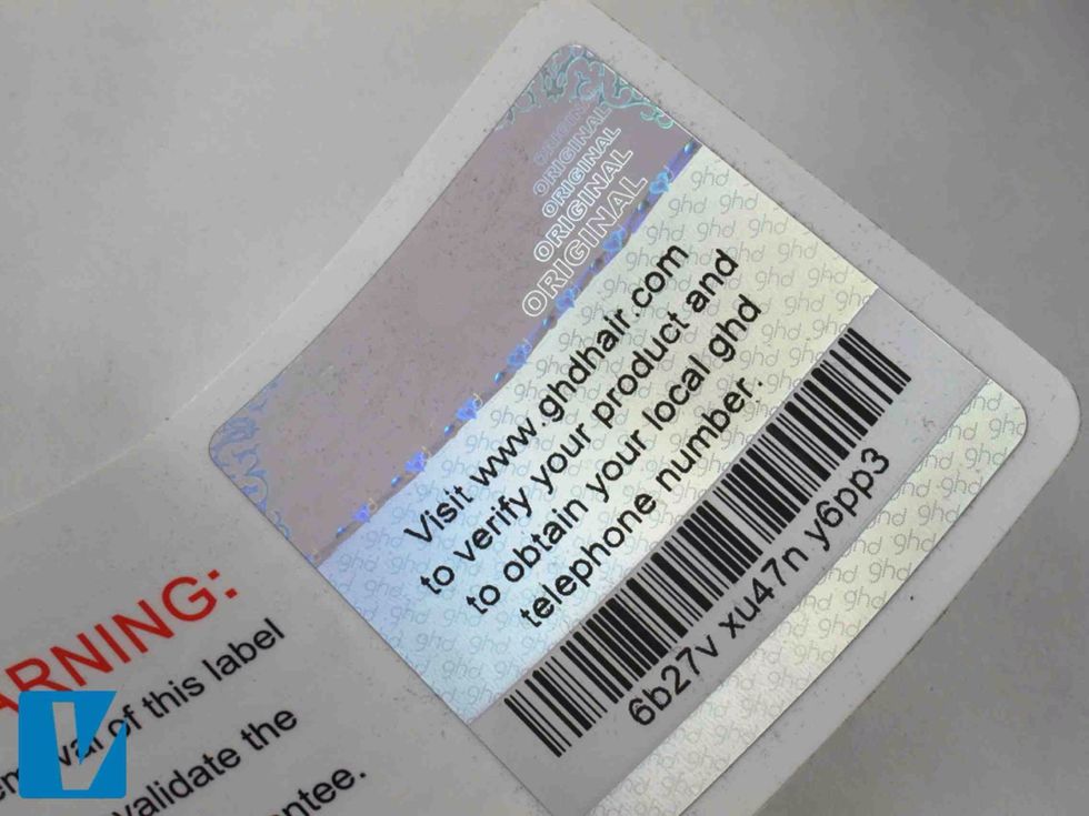 New GHD products feature a hologram label on the power cable. In position 1 the hologram should read 'Original'. It also details a code which can be entered into the GHD website to check authenticity.