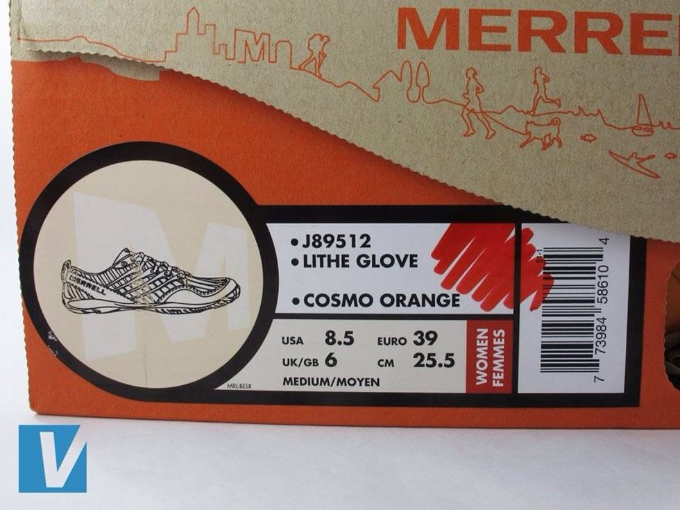 New Merrell retail boxes feature a label on the one side detailing style name, size, color, and a model number. Check all of these details carefully.