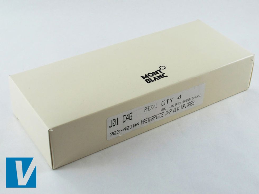 New Mont Blanc pens are packaged in a sturdy retail box. The color and branding of the box may differ according to year and model but check carefully for any errors in the overall quality and finish.