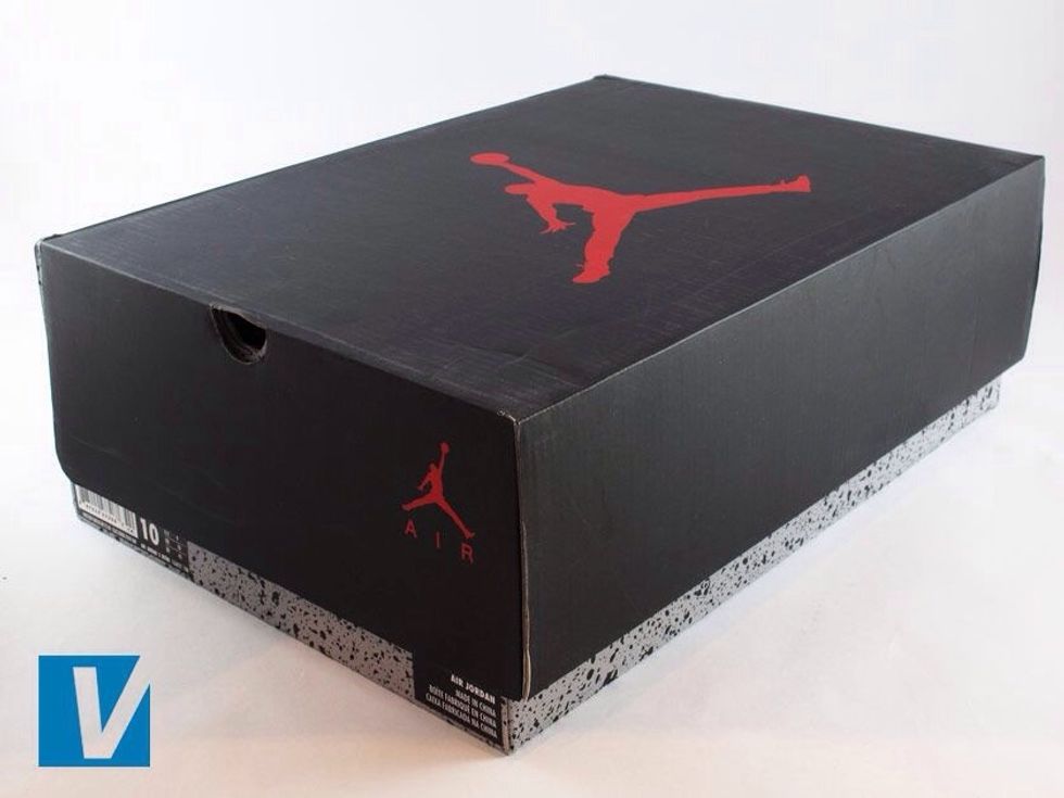 New Nike Jordan 5's are boxed in a strong shoe box usually featuring the logo on the lid and side. Colour and style of box varies according to style and year.