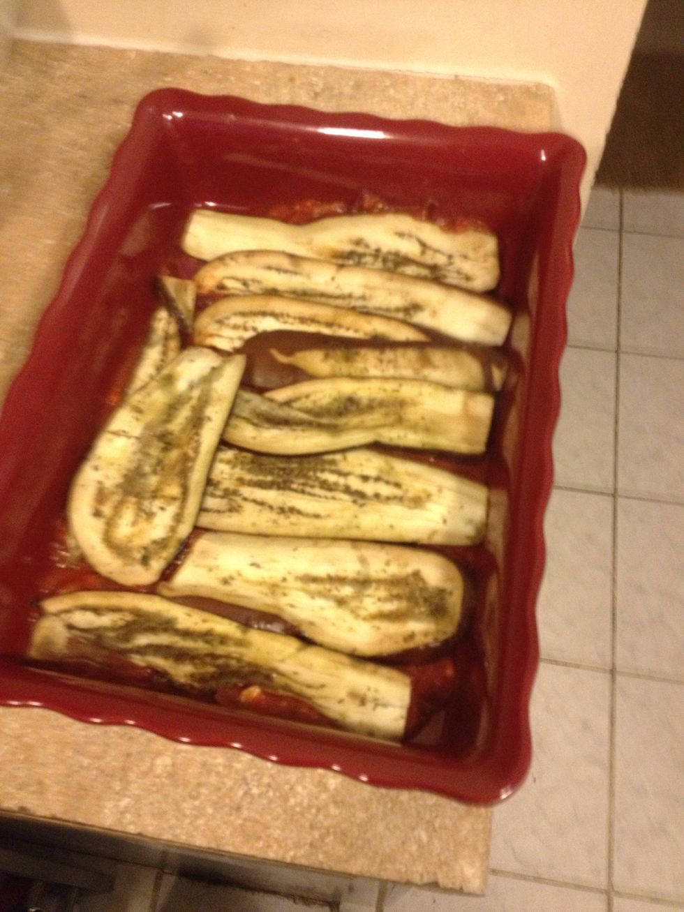 Next a layer of eggplant