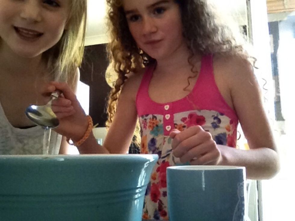 Next add 2 tea spoons of water.