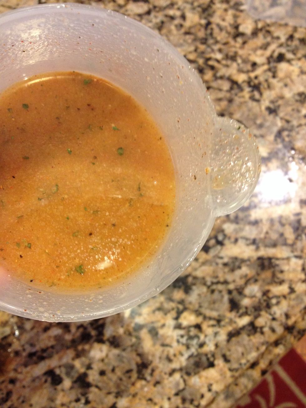 Next, add 3/4 cup canola oil. Mix well