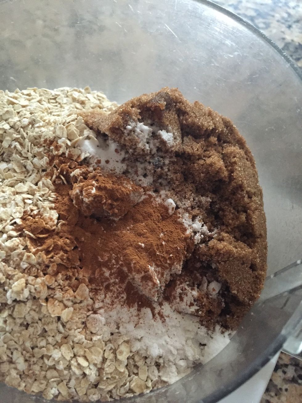 Next add: 3/4 tsp baking powder and 1 tsp cinnamon and a tsp of vanilla