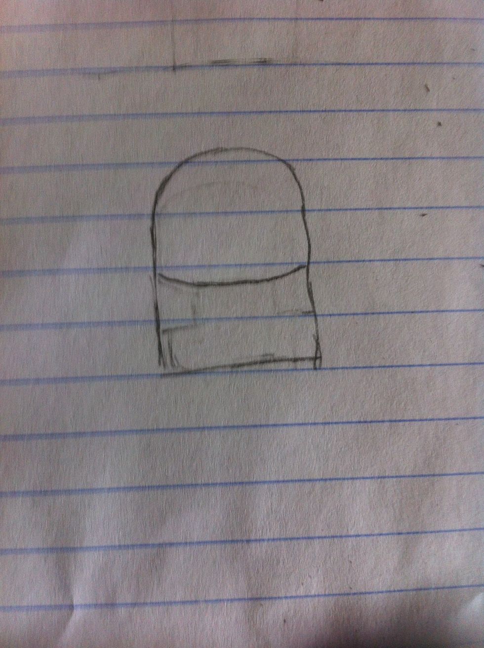Next add a curved shape just below the middle of the body