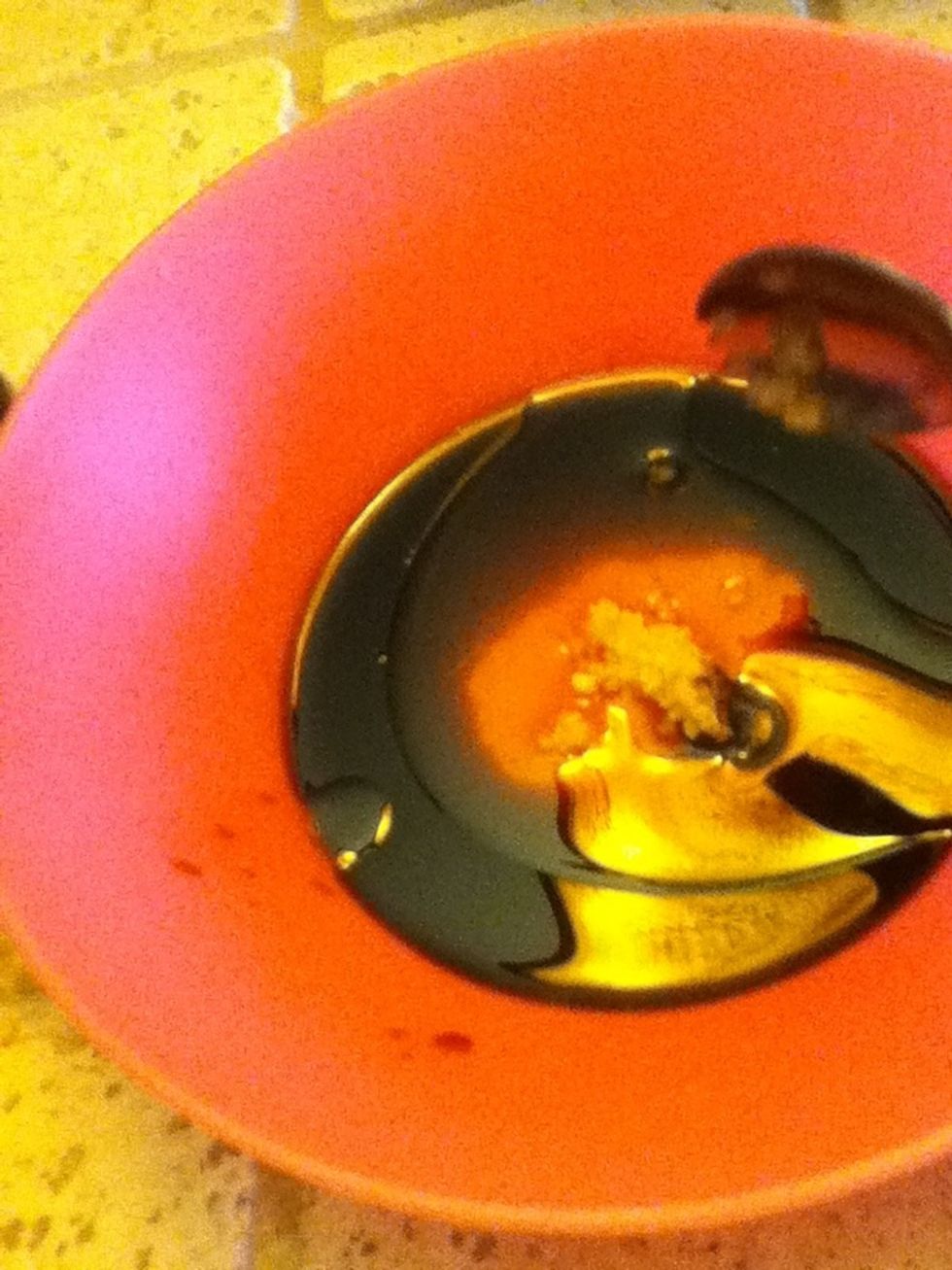 Next add a pinch of minced garlic!!(:
