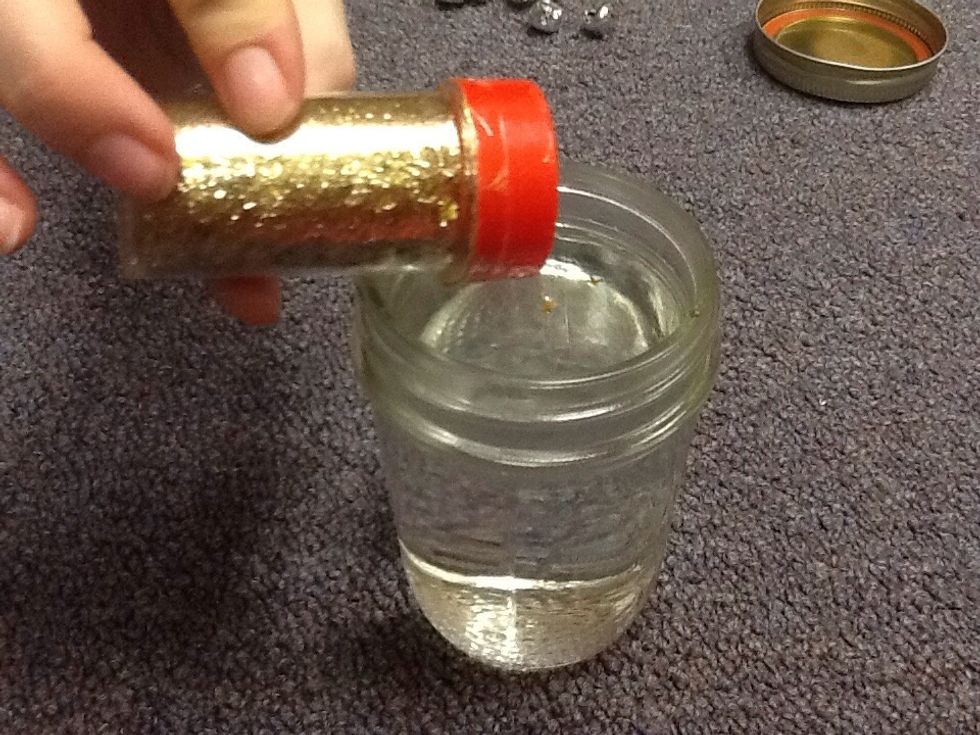 Next, add as much glitter as you desire