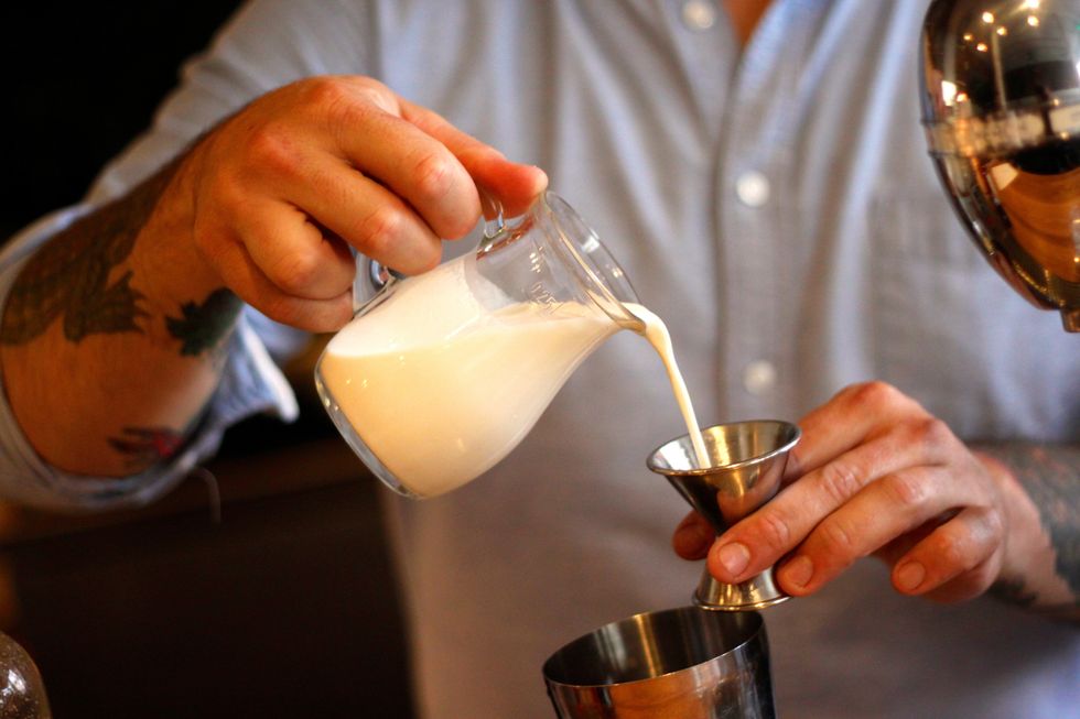 Next add heavy cream.