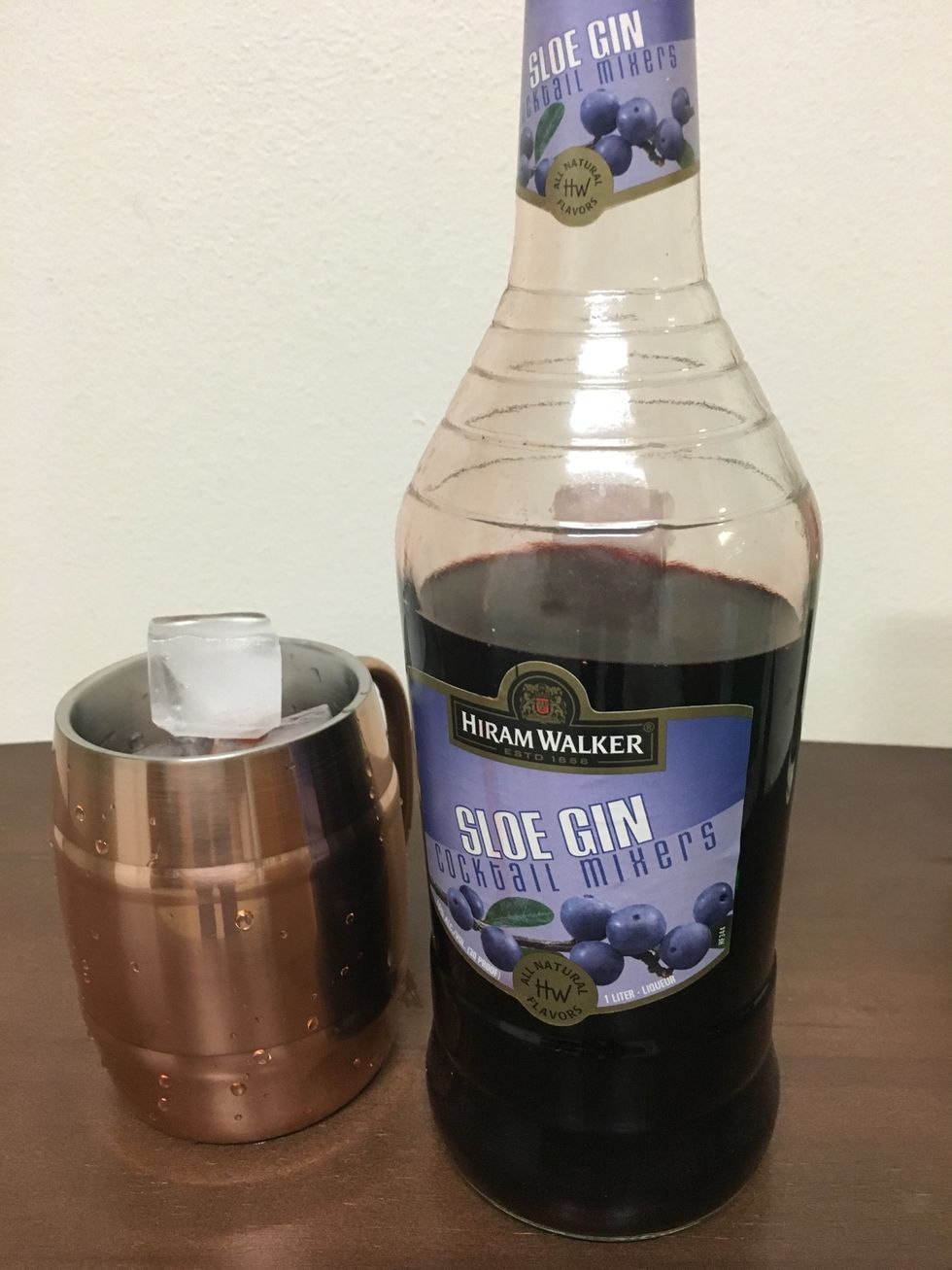 Next, add in 1 (one) ounce of Sloe Gin. \ud83d\ude0a