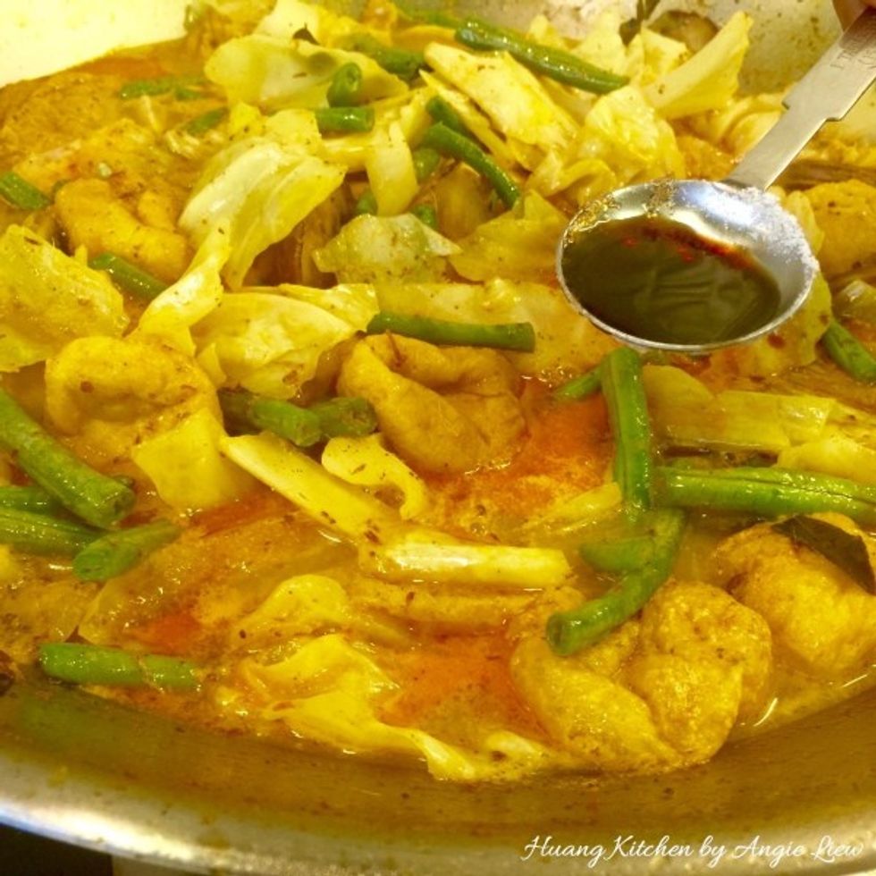 Next, add in soy sauce.