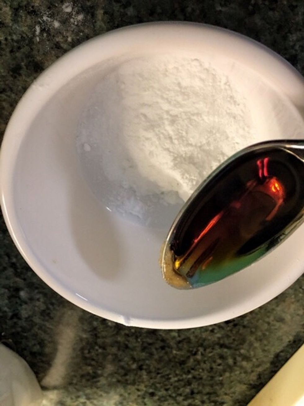 Next, add in the baking soda, baking powder, and vanilla extract.