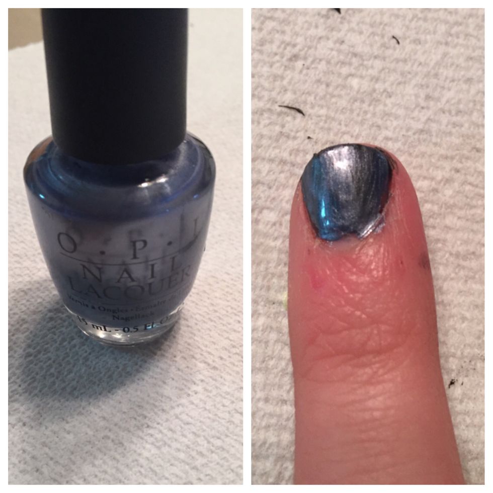 Next, add one coat of metallic polish.