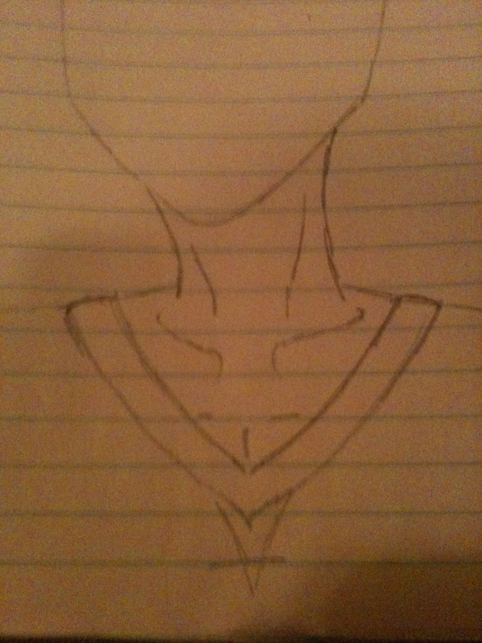 Next, add some form of clothing! I added a V-Neck because it's a simple piece of clothing!