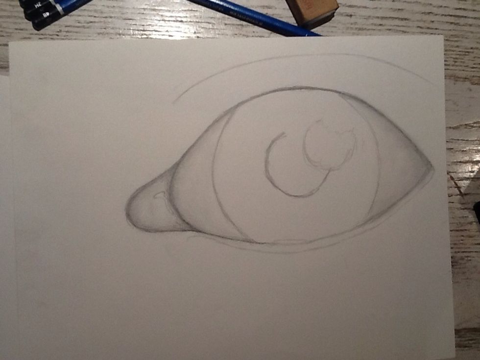 Next, add some shading in the little pink part and the eyeball. This will just make things a bit easier later.