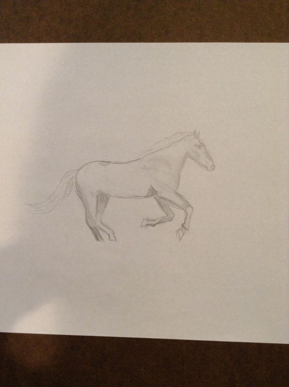 Next add some shading to the head, neck, and shoulder areas.