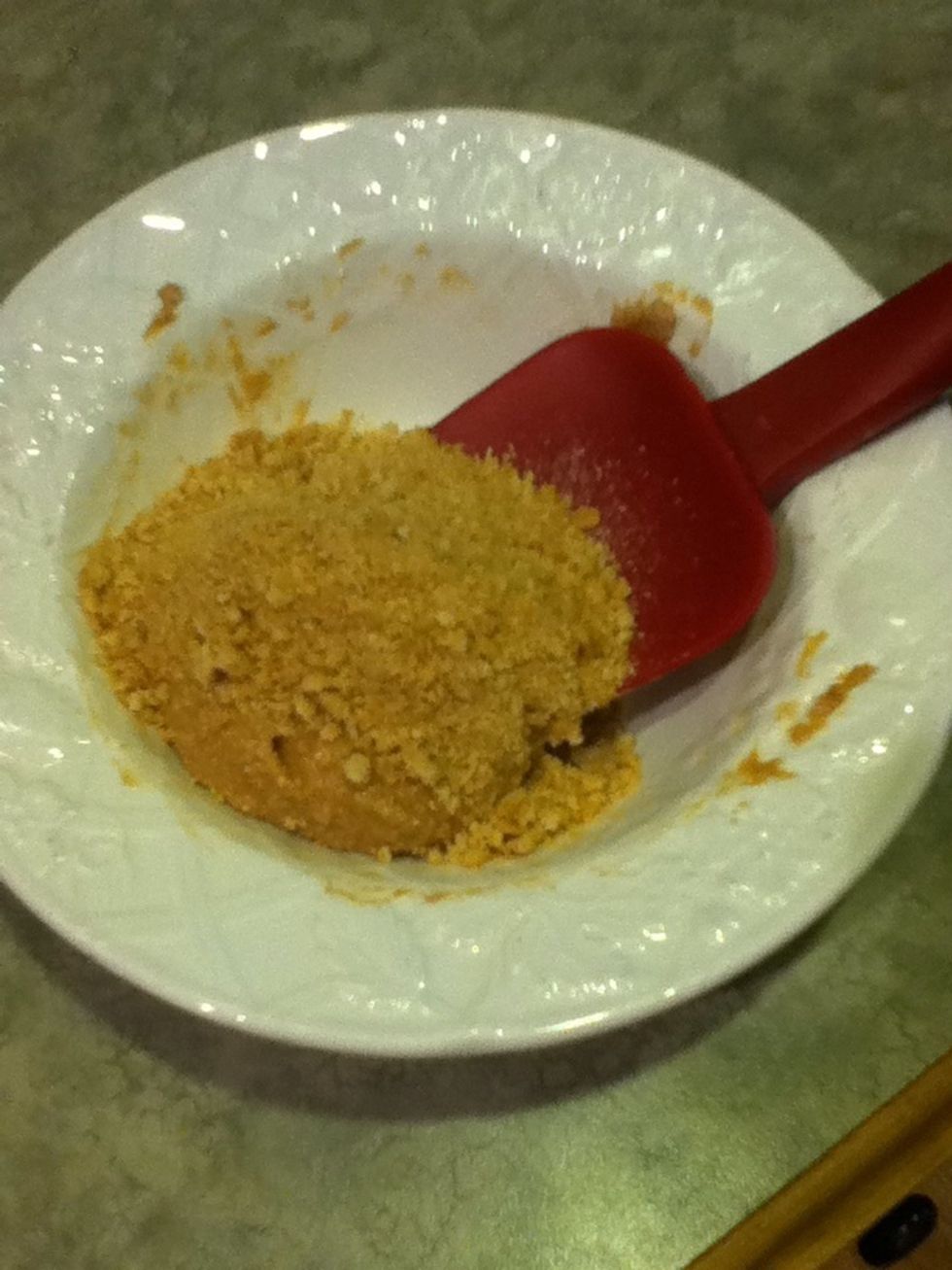 Next add the graham cracer crumbs. Mix until smooth.