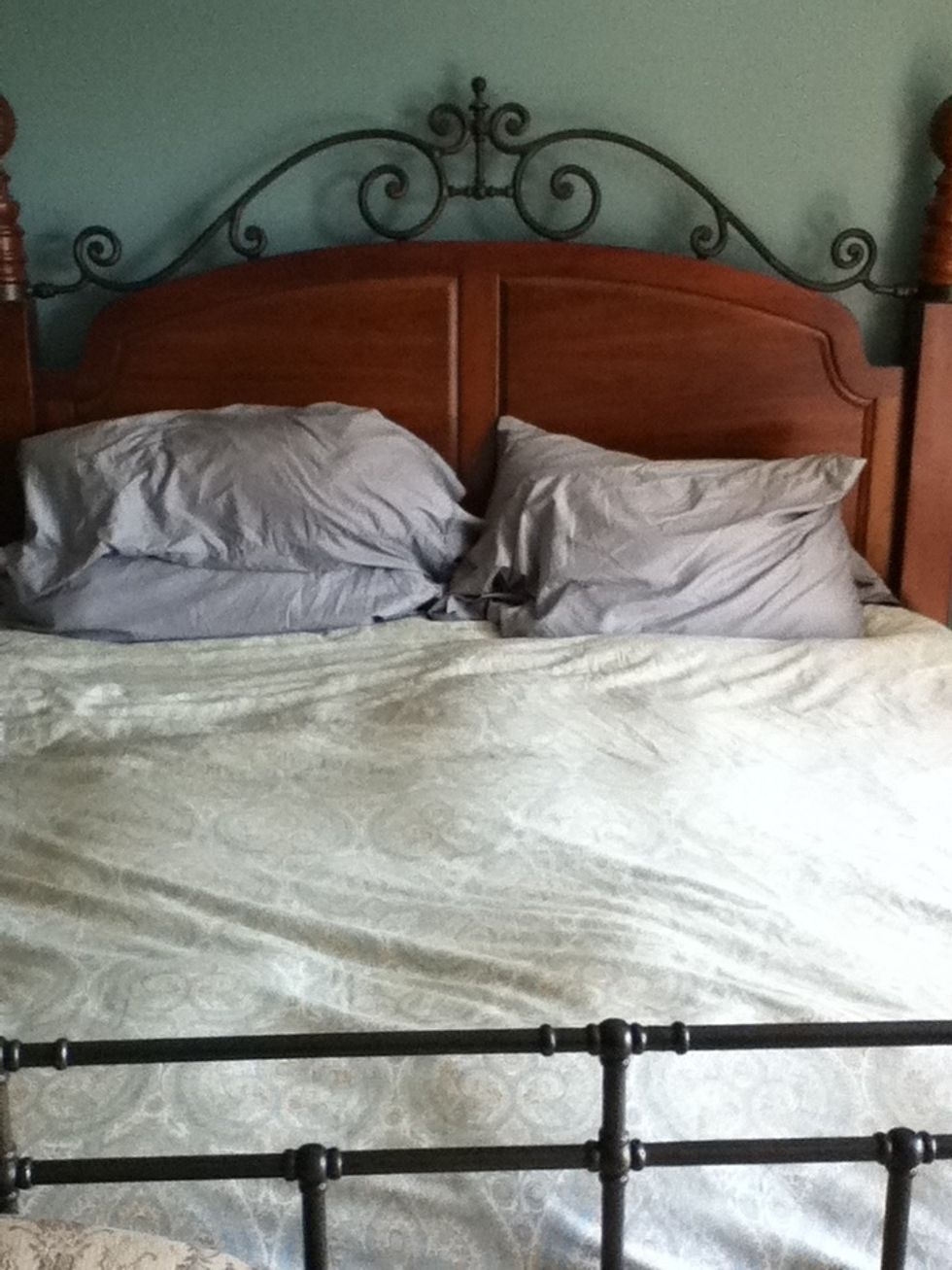 Next, add the pillows you would use at night