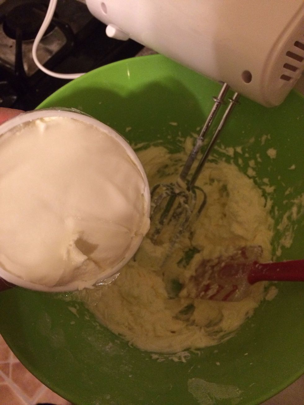 Next add the ricotta.