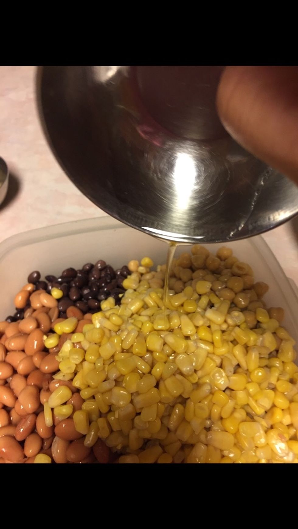 Next add the vegetable oil