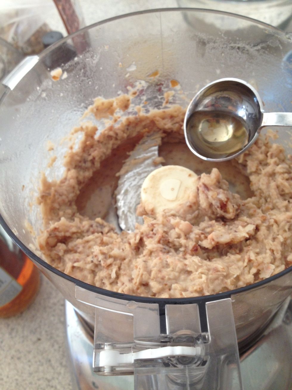 Next add the water and apple cider vinegar
